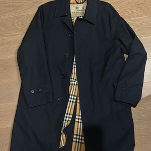 Burberry Navy Trench Coat with Check Lining
